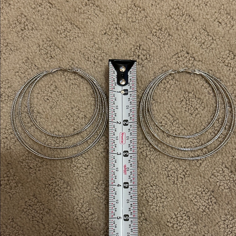 XL Silver Hoop Earrings